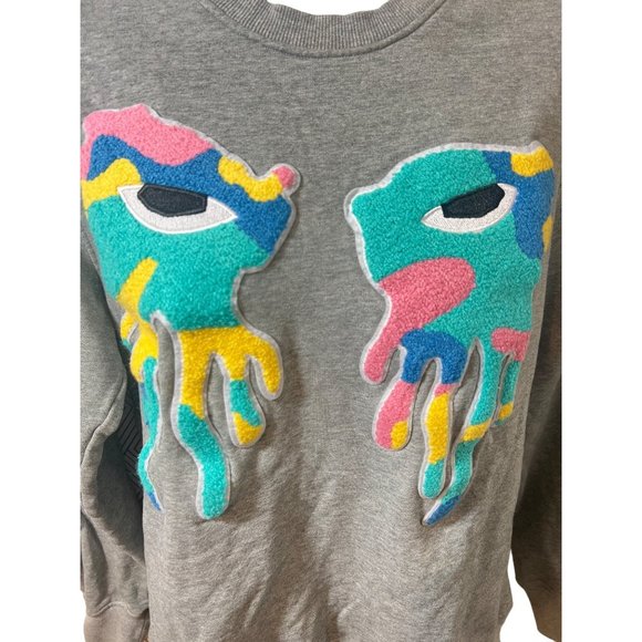 Roku Studio Pullover Grey Tear Chenille Womens Sweater Medium - Picture 2 of 8